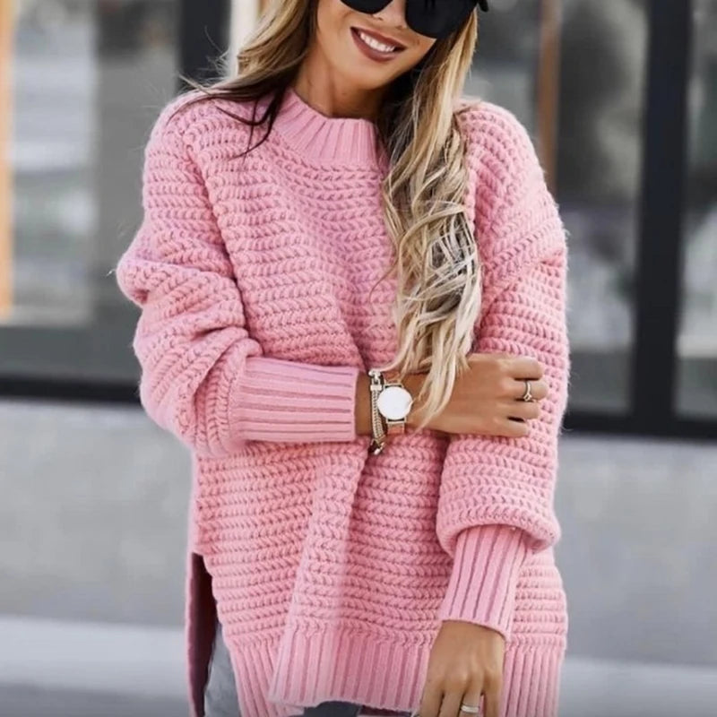Mauve - Loose Knitted Sweater