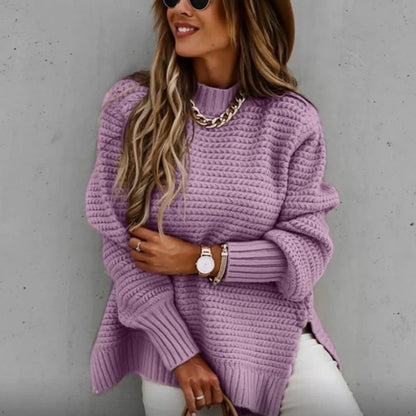 Mauve - Loose Knitted Sweater